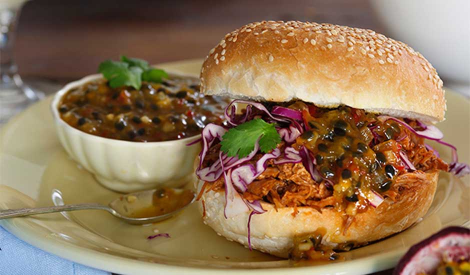 Passionfruit Australia Pulled Pork Slider with Passionfruit Relish ...