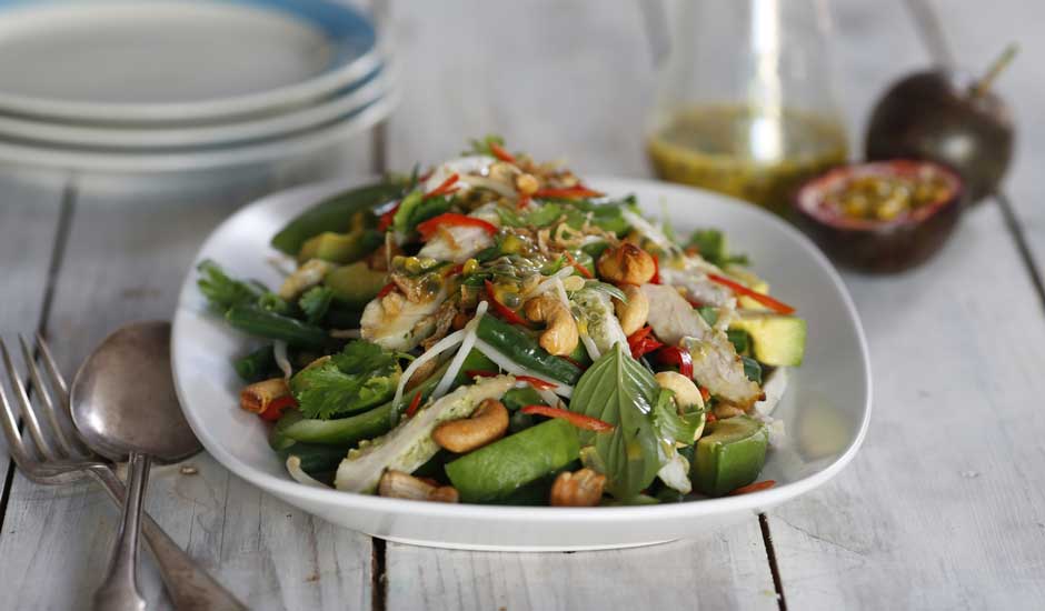 Thai-Turkey-Salad-with-snake-beans,-avocado-and-passionfruit-kaffir-lime-dressing