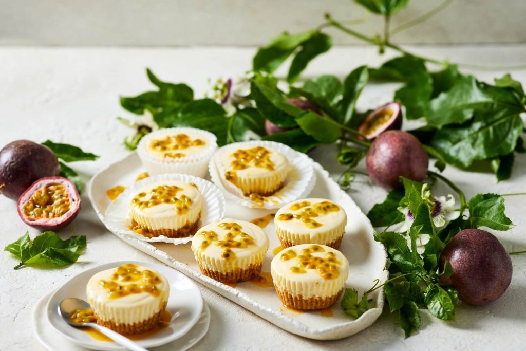 Passionfruit Australia NoBake Mini Passionfruit Cheesecakes